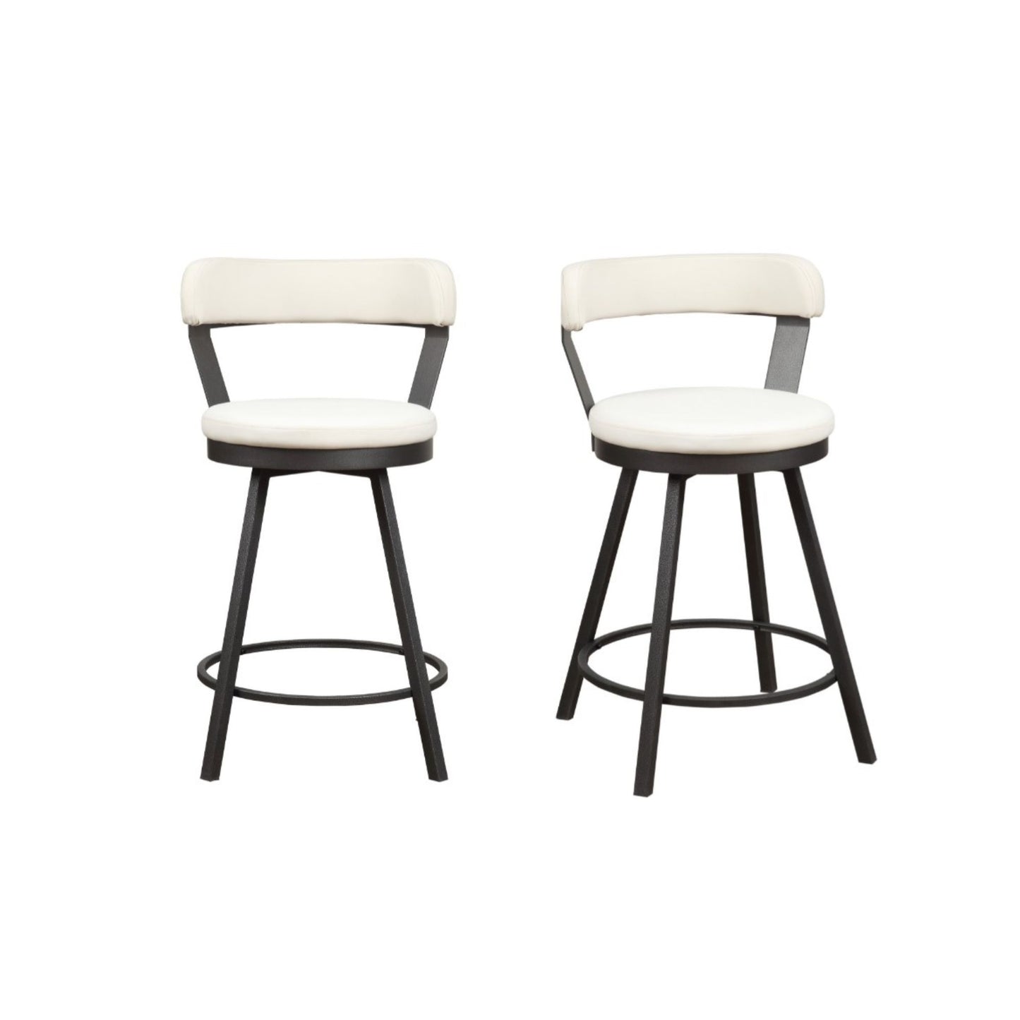 5566 24"H White Swivel Counter Height Chair (Set of 2)