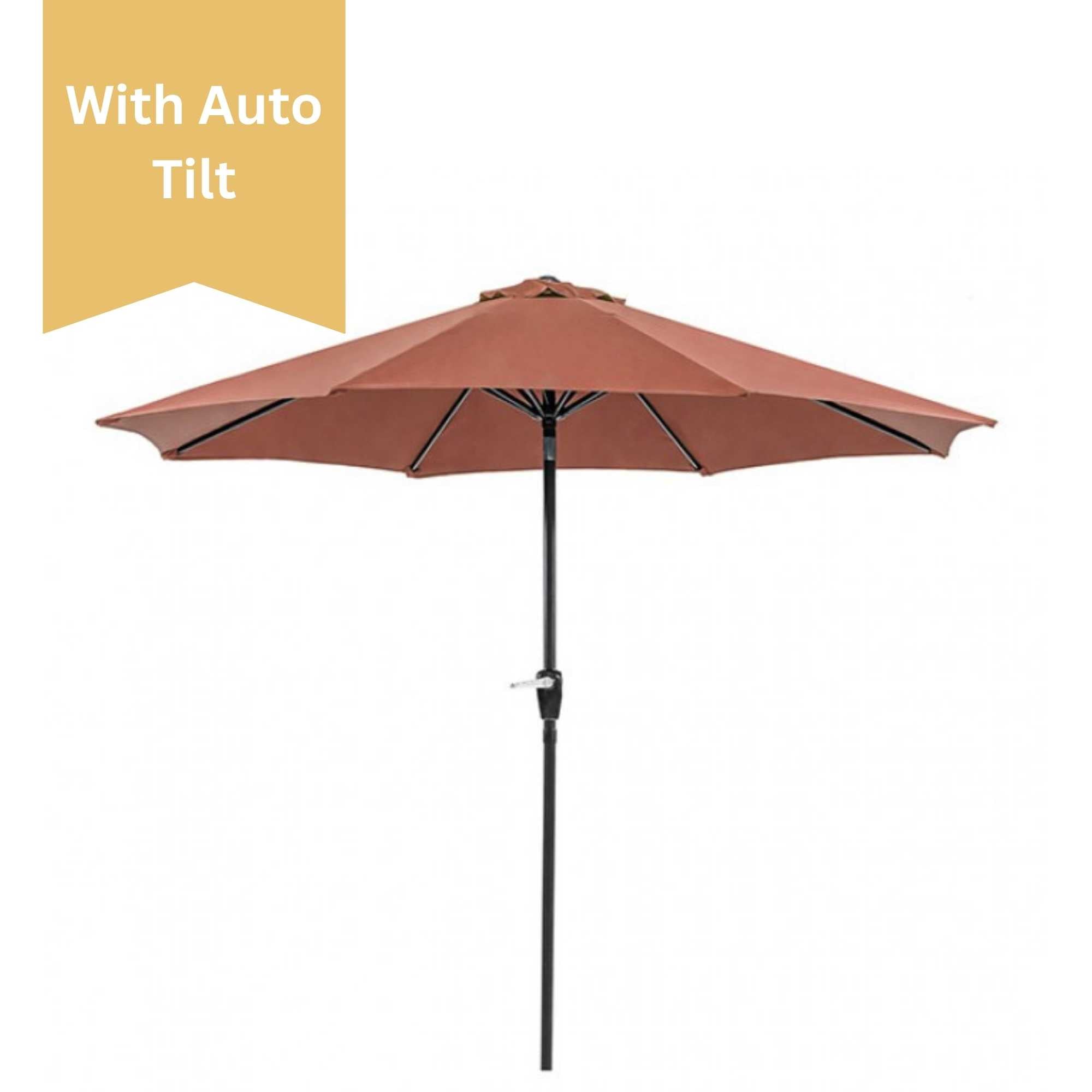 Burgundy 9' Outdoor Umbrella with Auto Tilt
