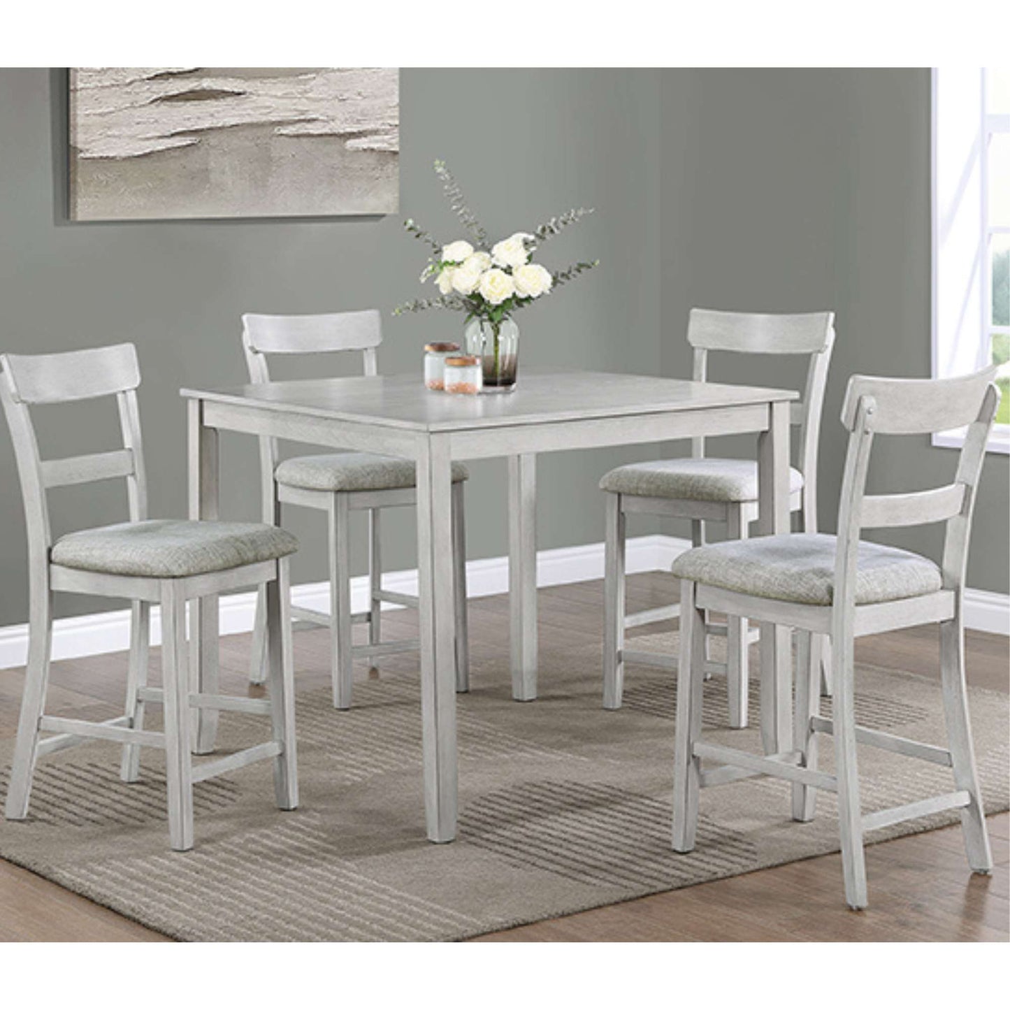 Alisa 5-Piece Square Counter Height Dining Set