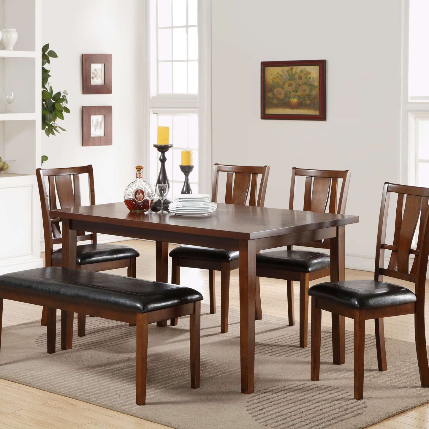 Bangor 6-Piece Dining Set with Bench