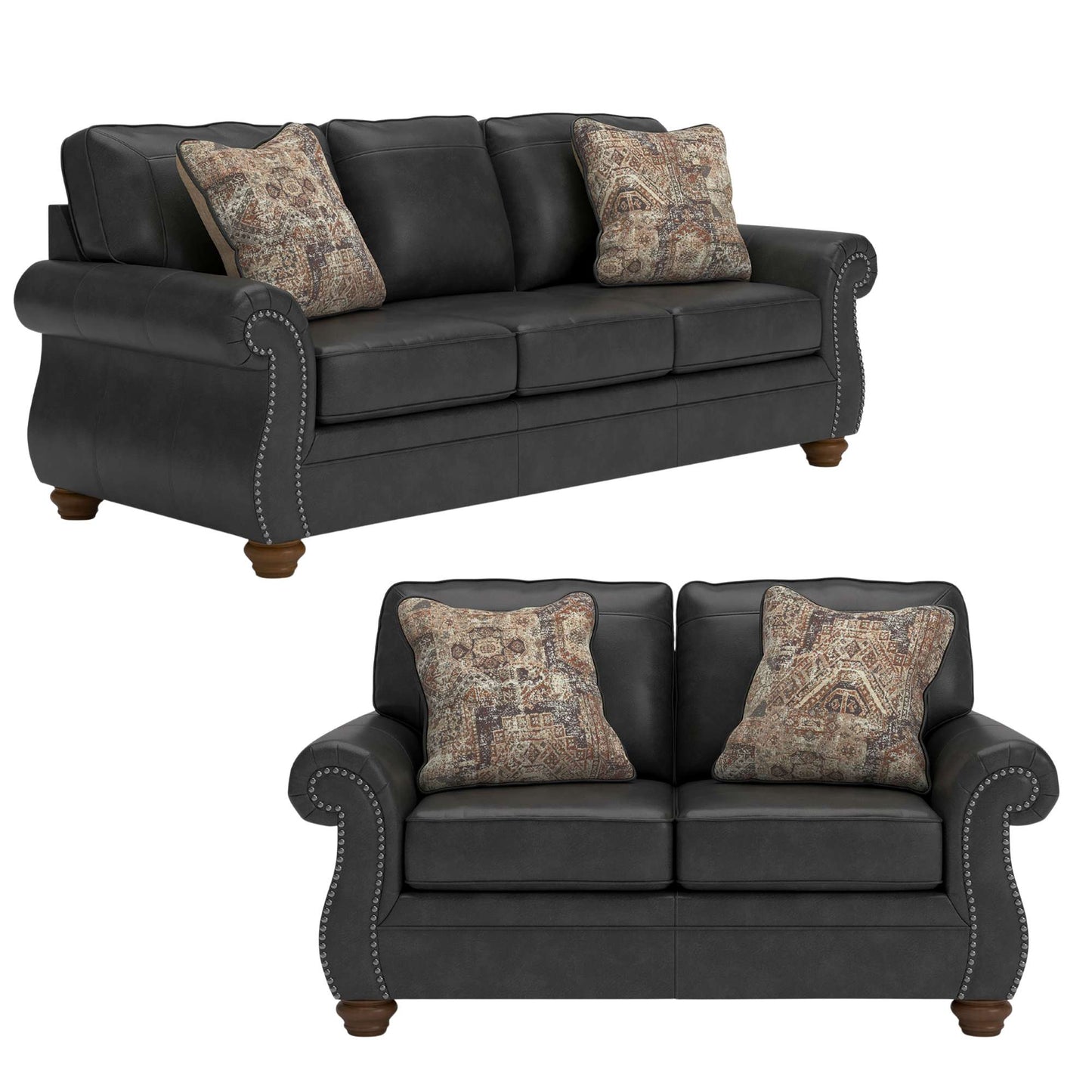 Brent Faux Leather Sofa and Loveseat Set