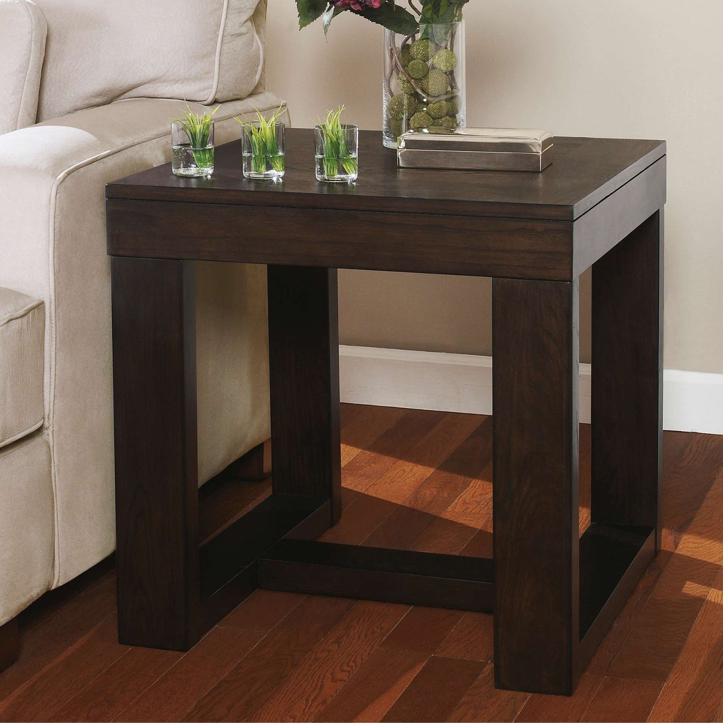 Derren Square End Table Dark Brown
