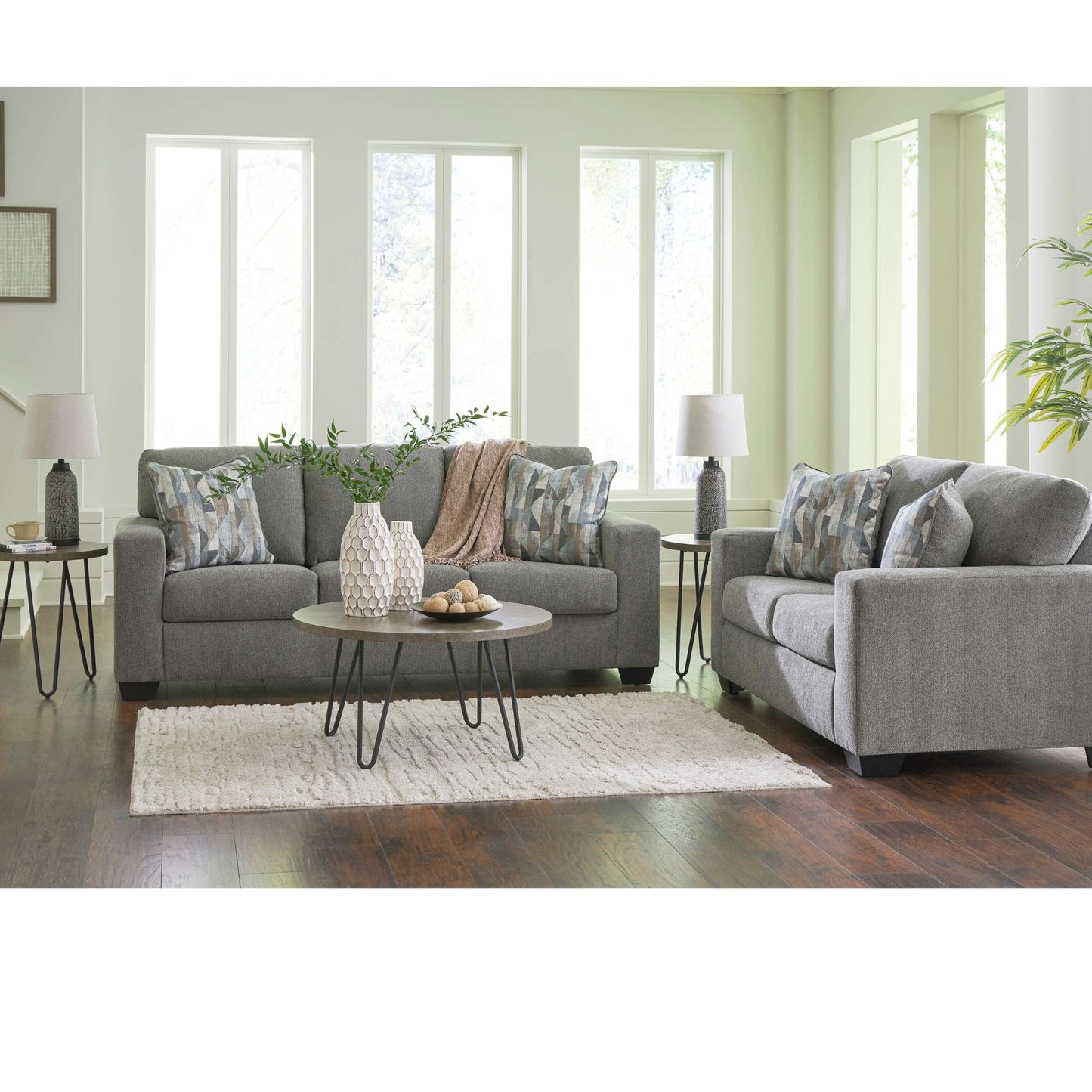 Dorsey Grey Sofa and Loveseat Set
