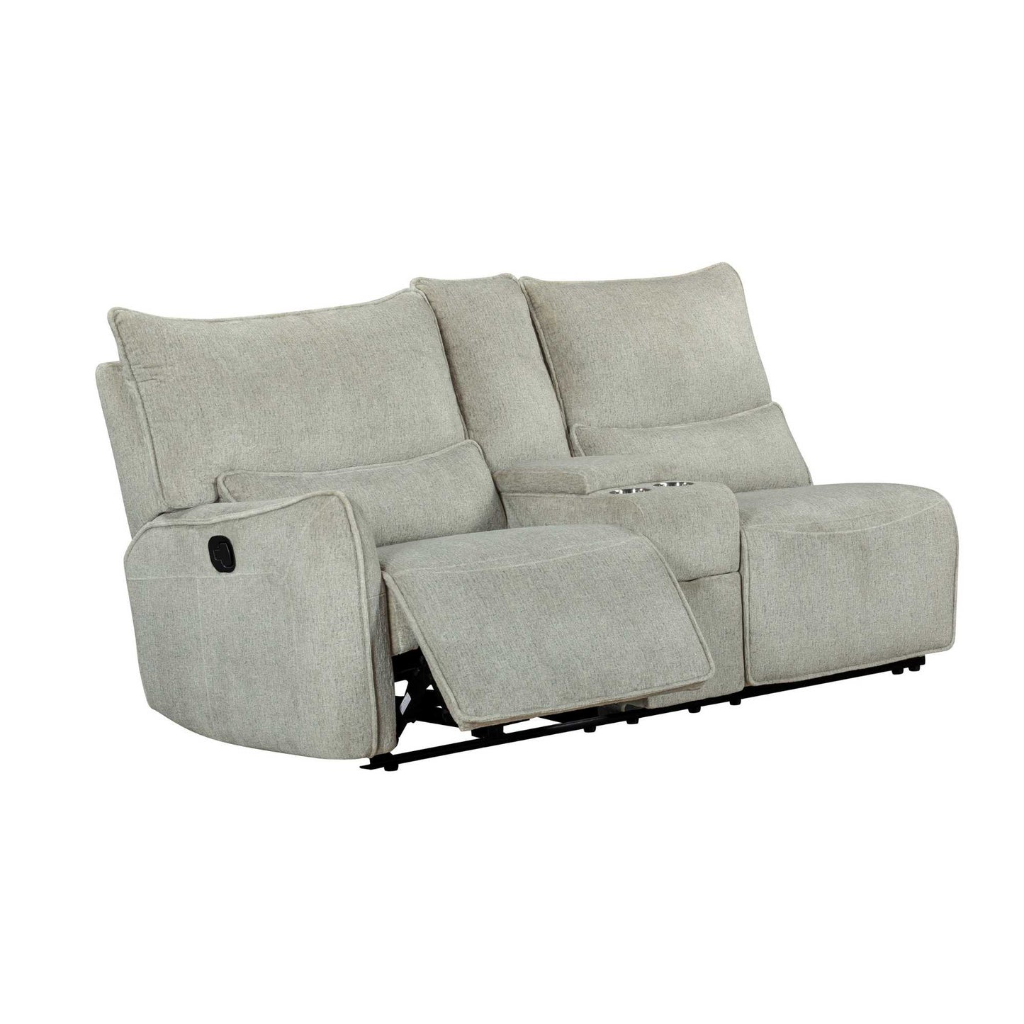Gray reclining sofa on a white background