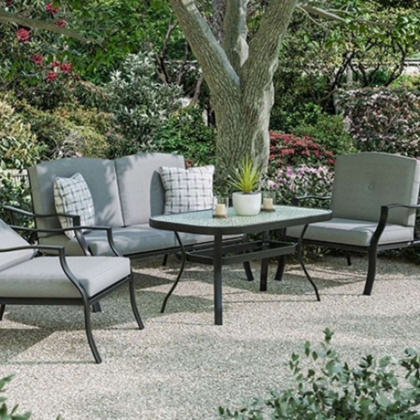 Hadler 4-Piece Outdoor Living Set (Close-Out, As-Is, No Warranty)