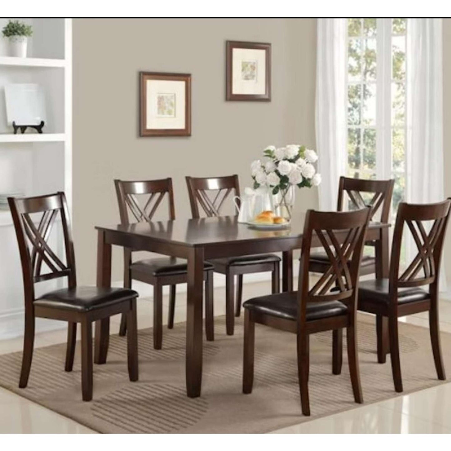Lucy Cappuccino 7 PC Dining Set