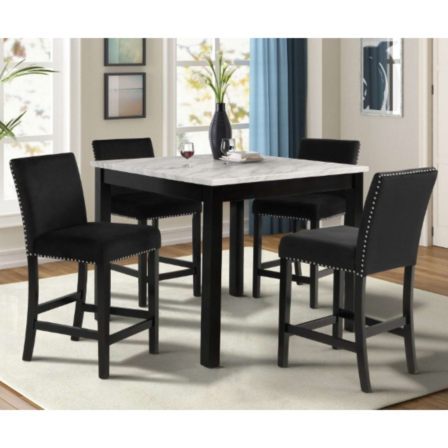 Abby 5 PC Square Counter Height Dining Set