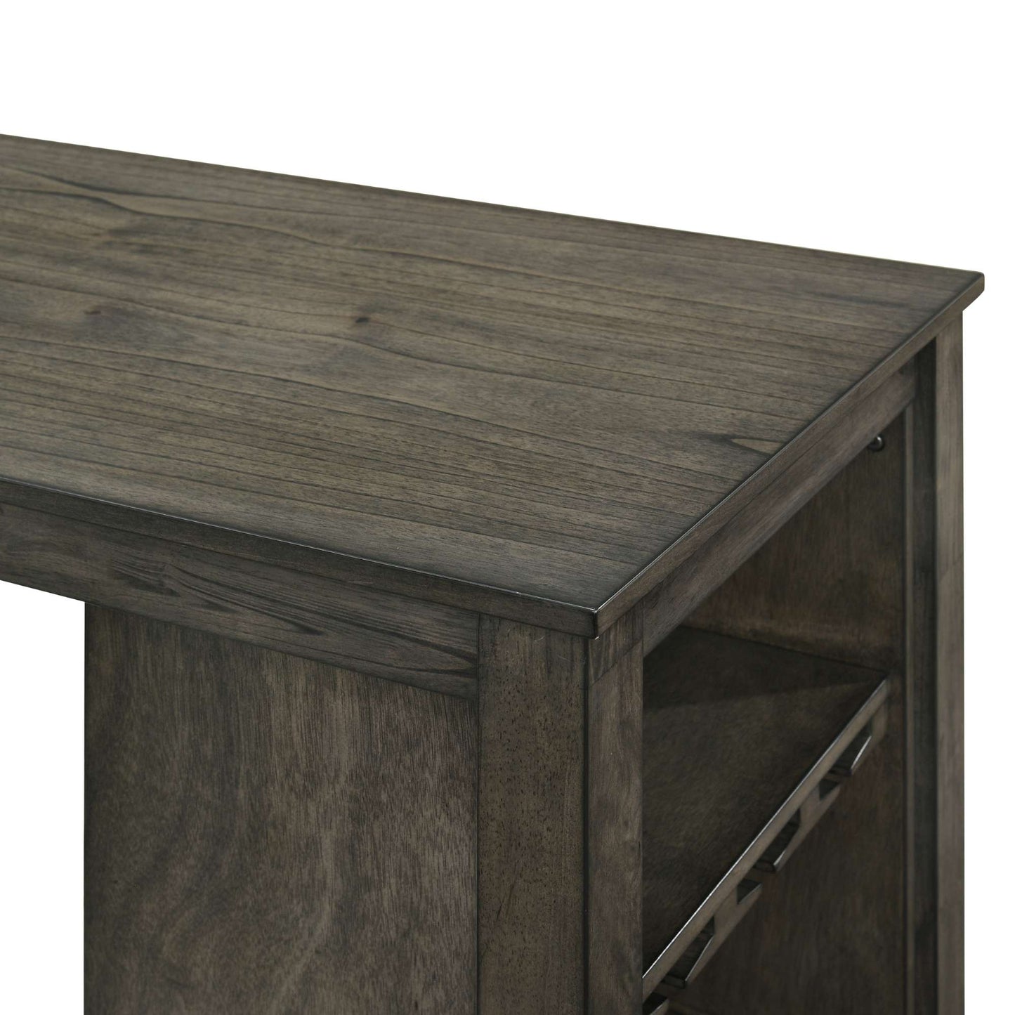 Andres counter height table rustic grey finish on white background