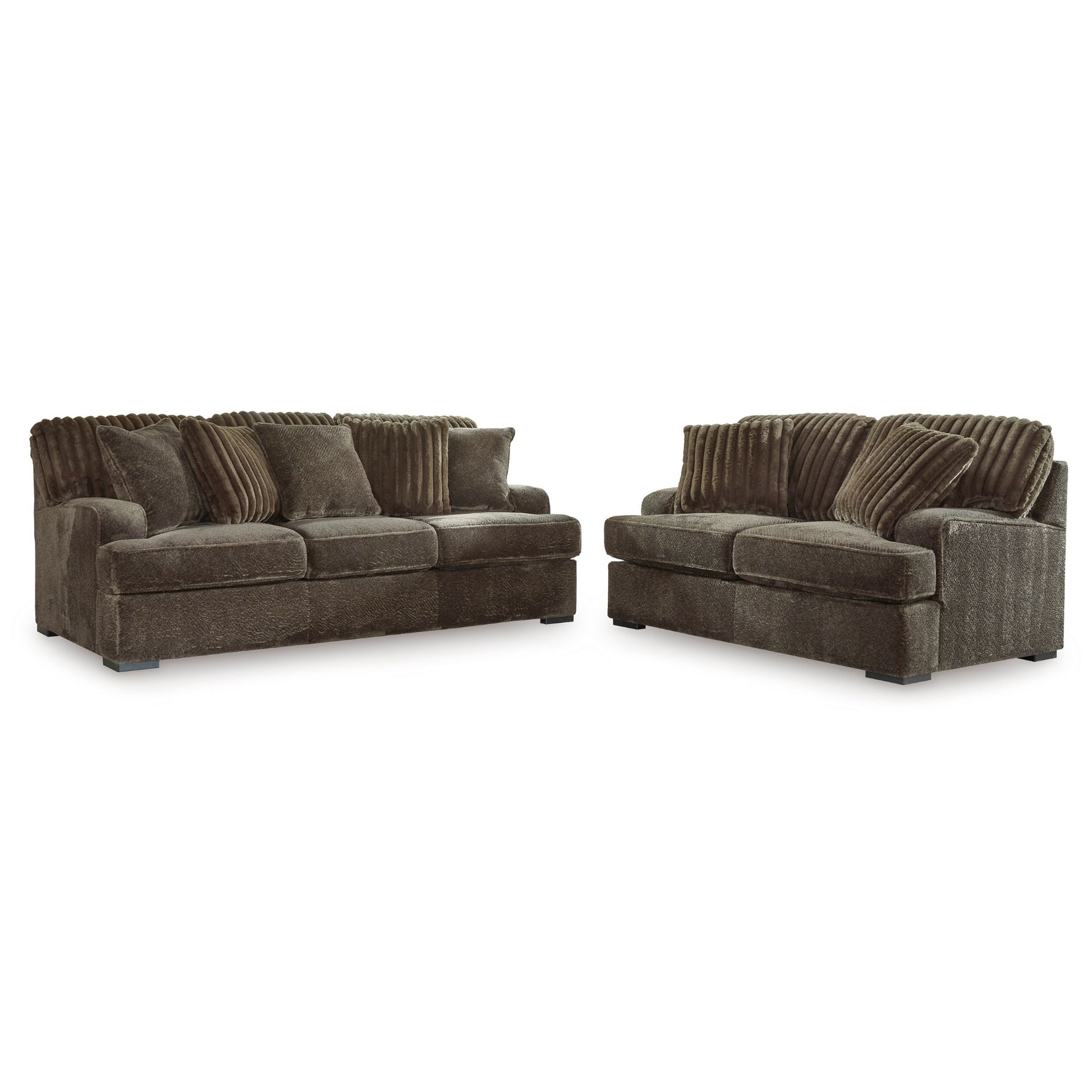 Avenal Brown Sofa and Loveseat Set
