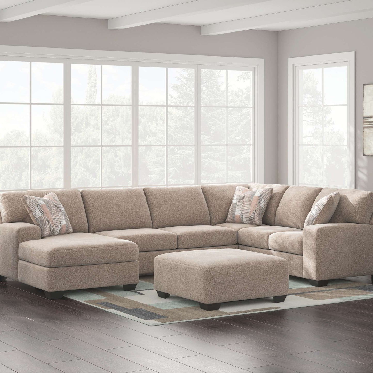 LAF 3 piece sectional light brown