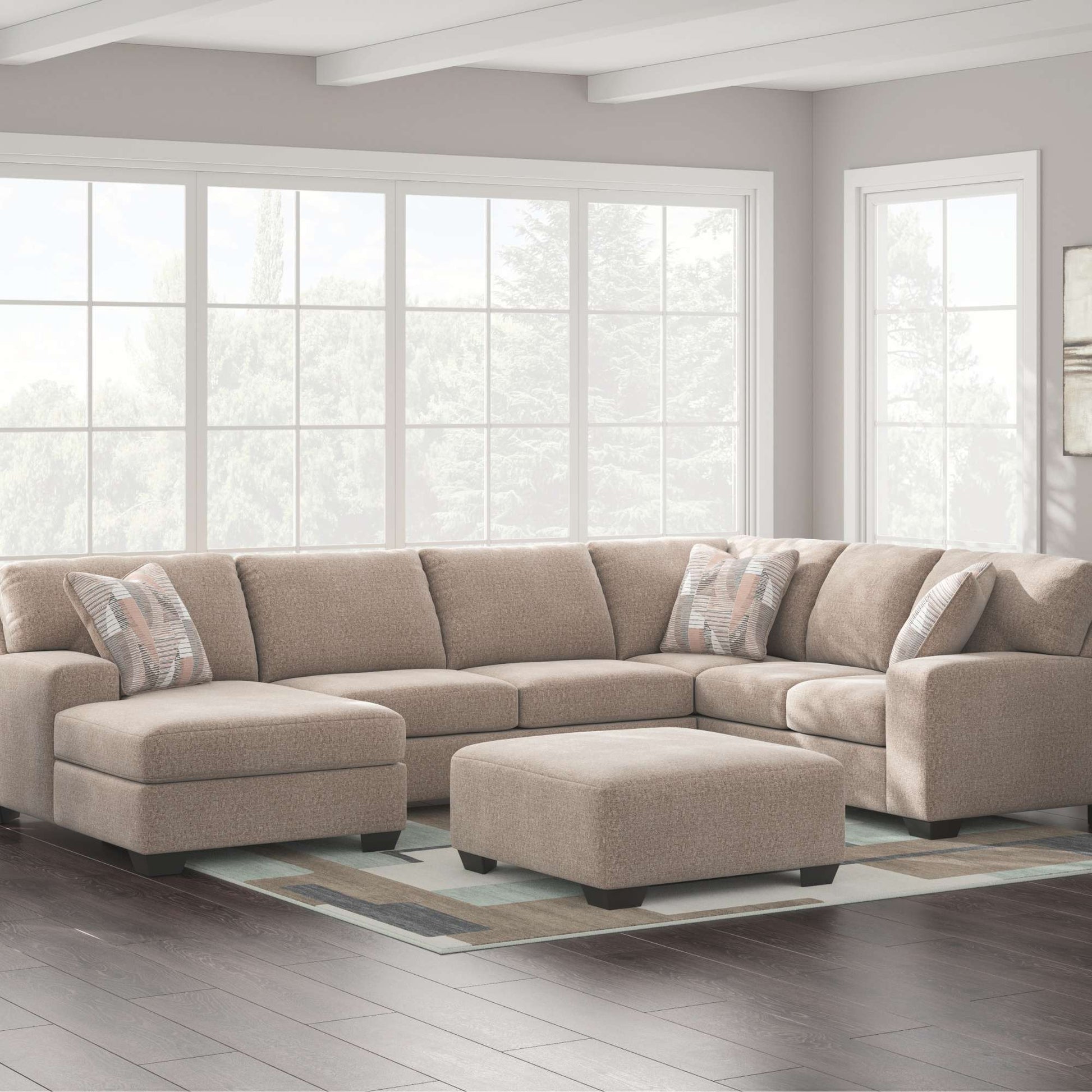 LAF 3 piece sectional light brown