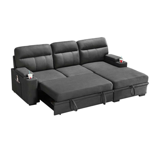 Cambeck 2-Piece Pull-Out Sleeper Sectional with Storage Chaise