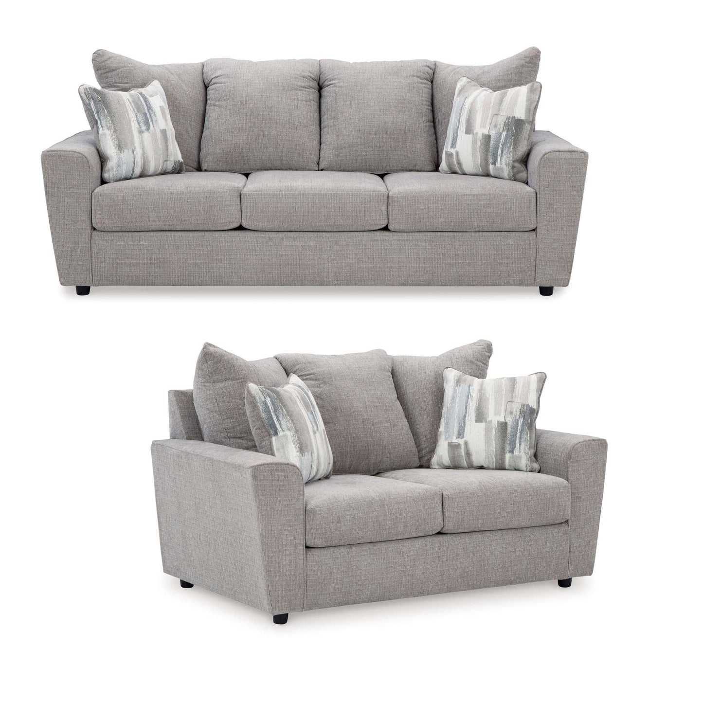 Castor Grey Sofa and Loveseat Set