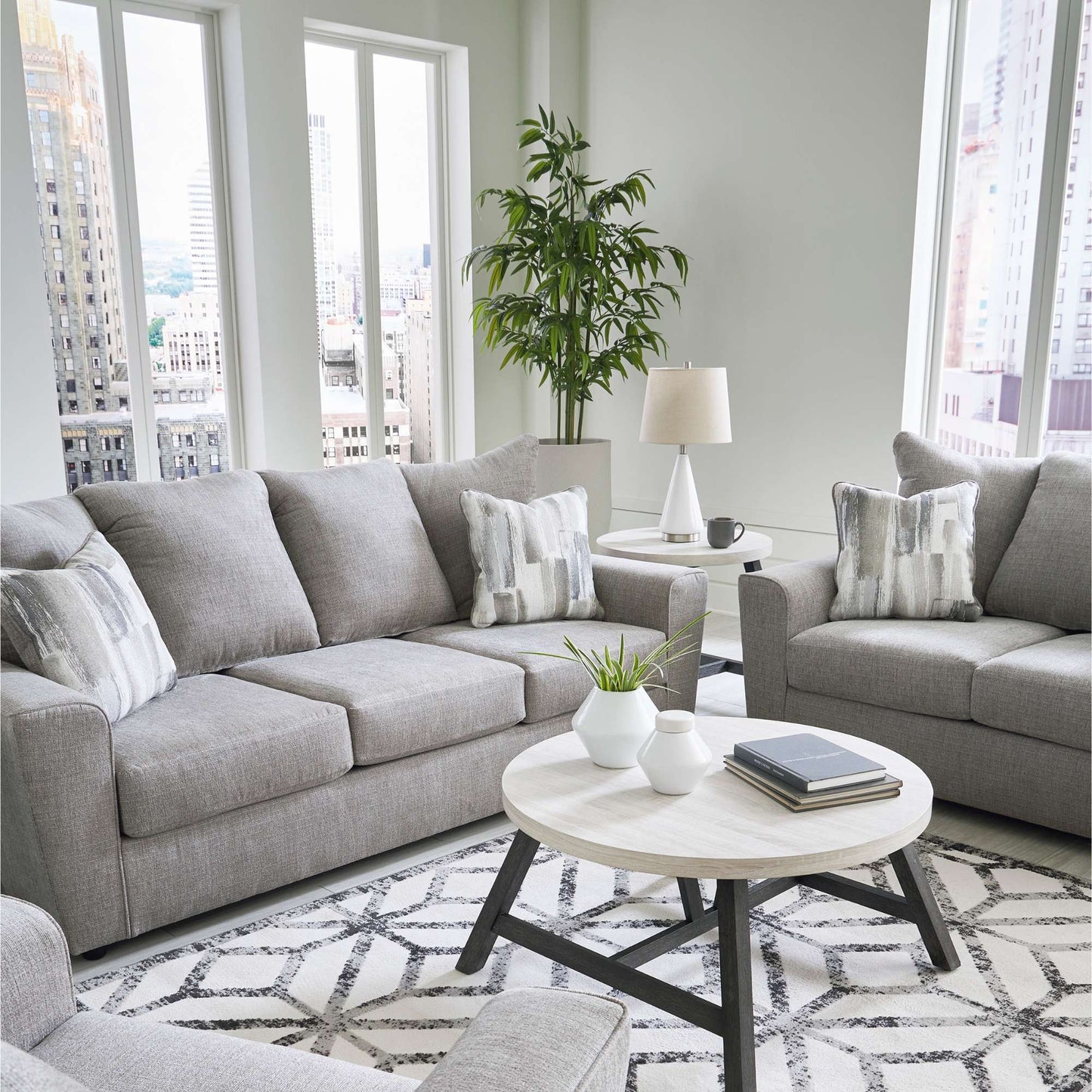 Castor Grey Sofa and Loveseat Set