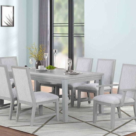 Florinza 7-Piece Formal Rectangle Dining Set with Genuine White Marble