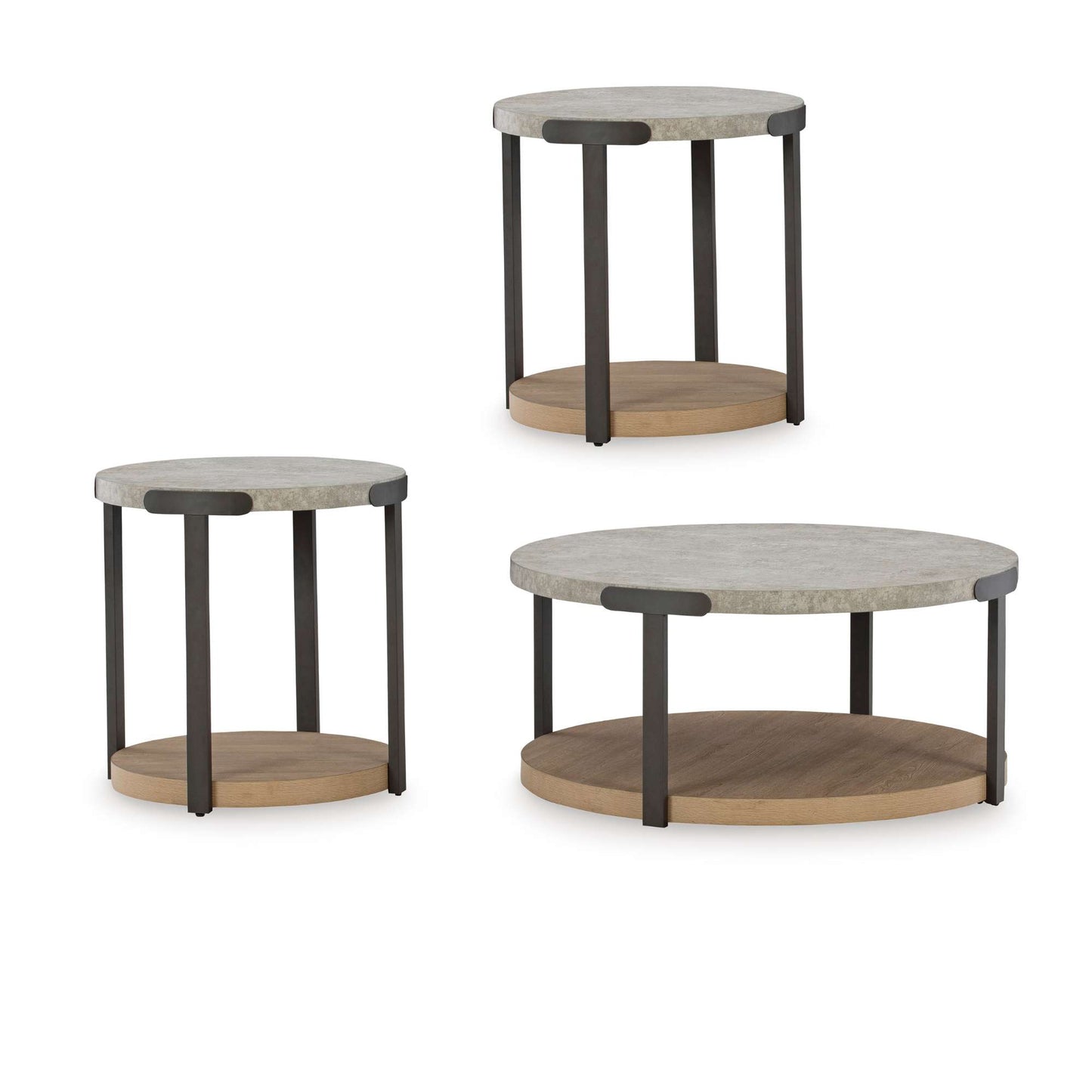 Gibbs 3-Piece Round Coffee Table Set