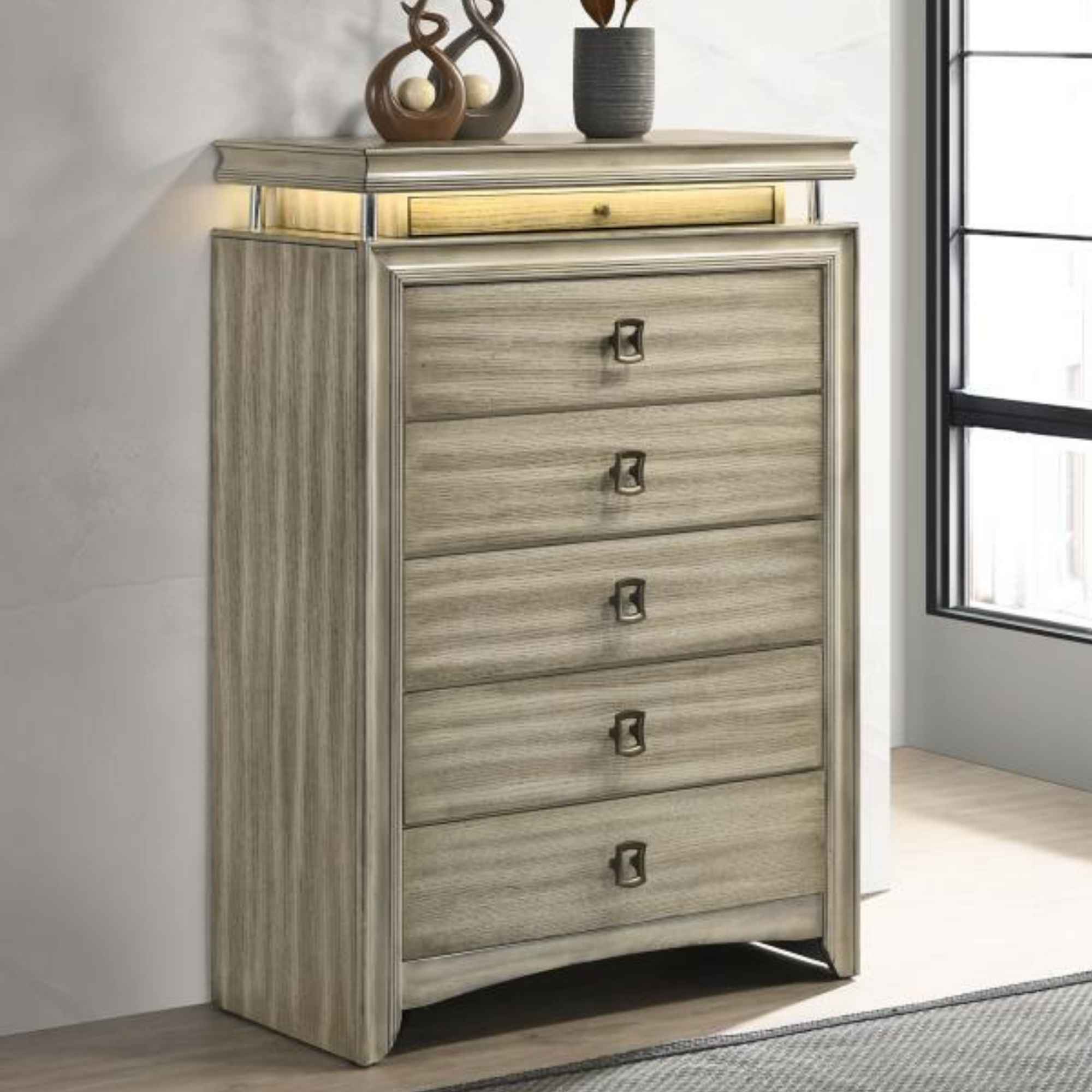 Giselle 6-Drawer Chest with LED Light – Jem Furniture
