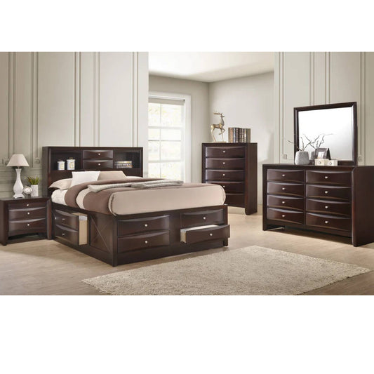 Gordon Dark Cherry Storage bedroom set in bedroom setting on white background