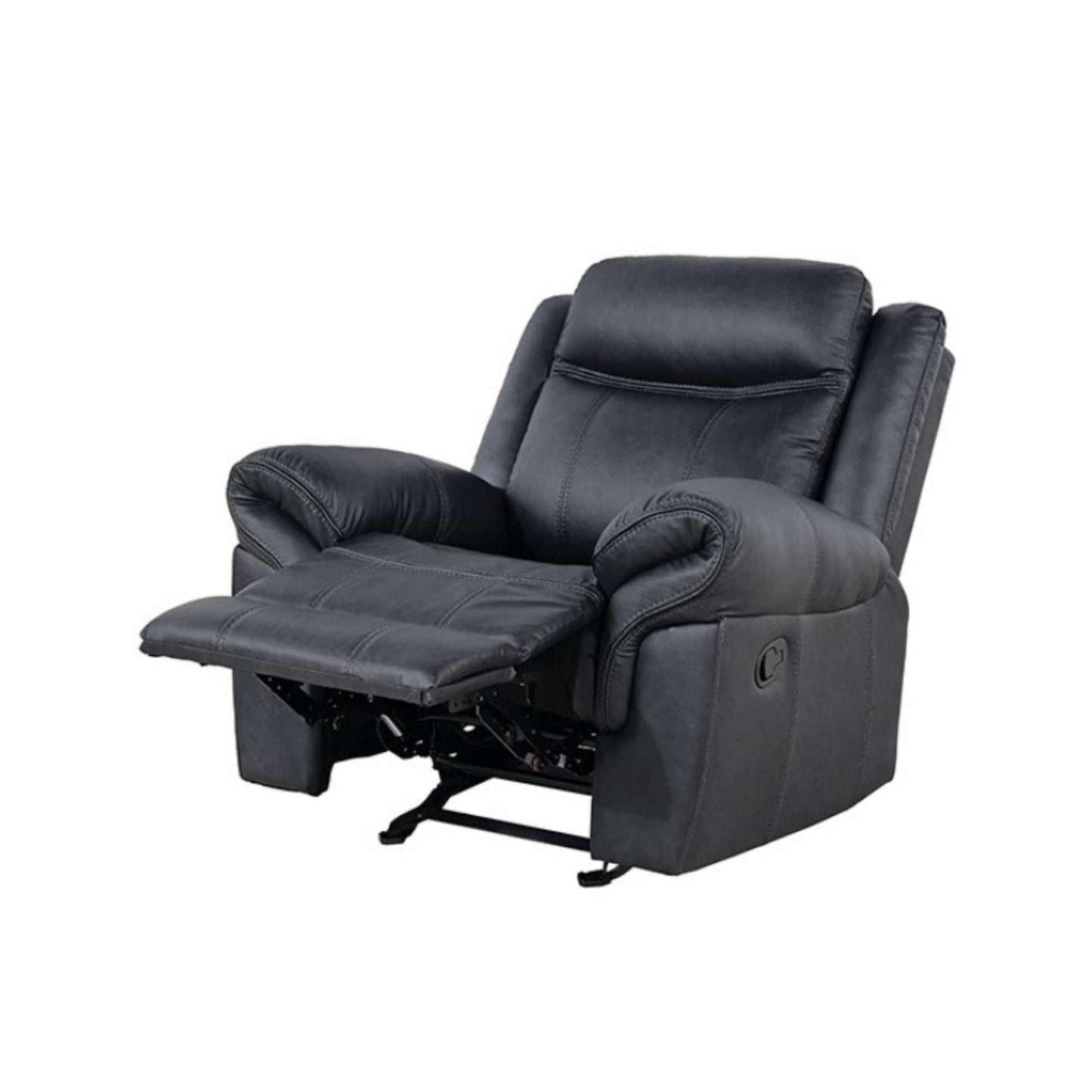 Hondo black glider recliner chair on a white background