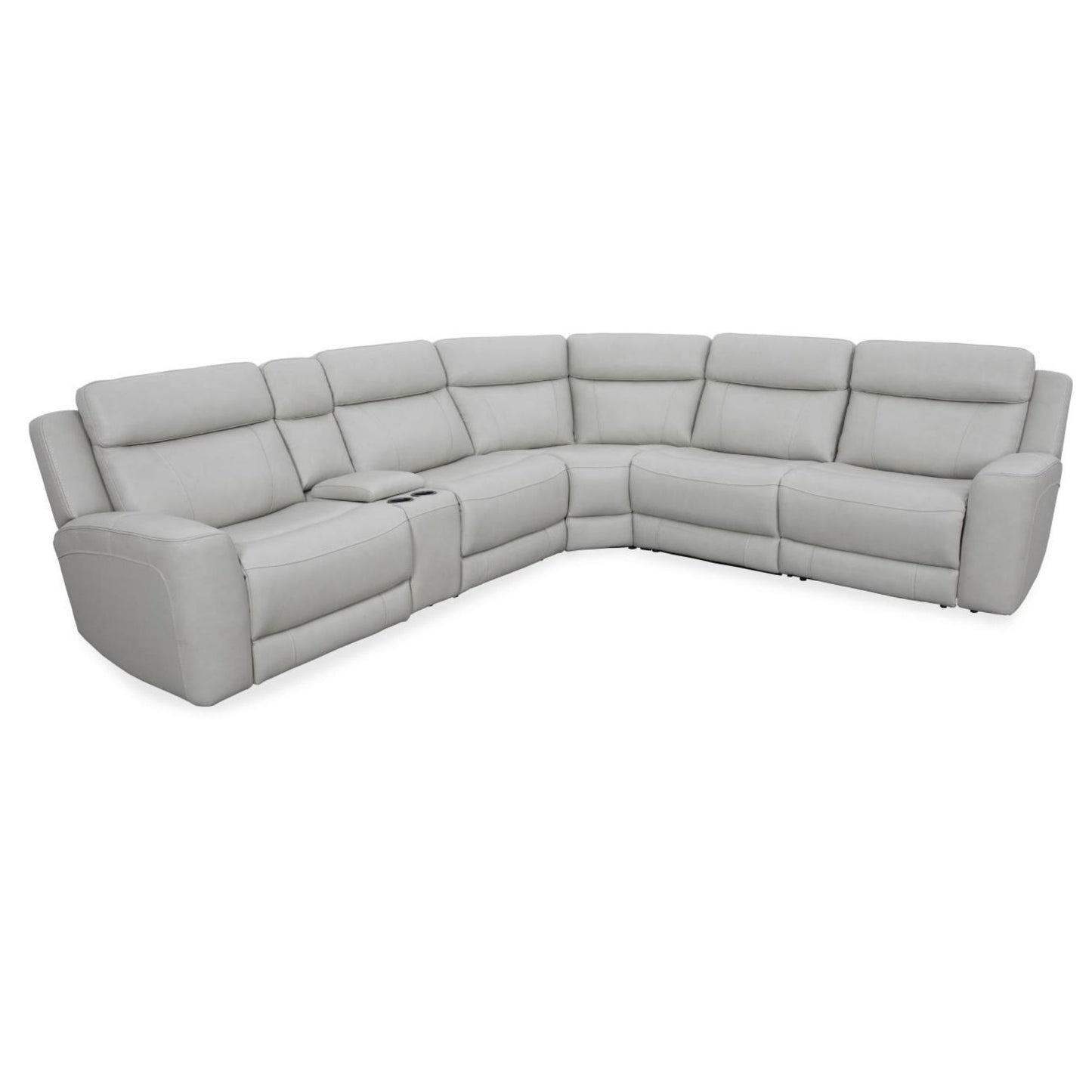 Kaydell 6-Piece Leather Reclining Sectional with Power Adjustable Headrests