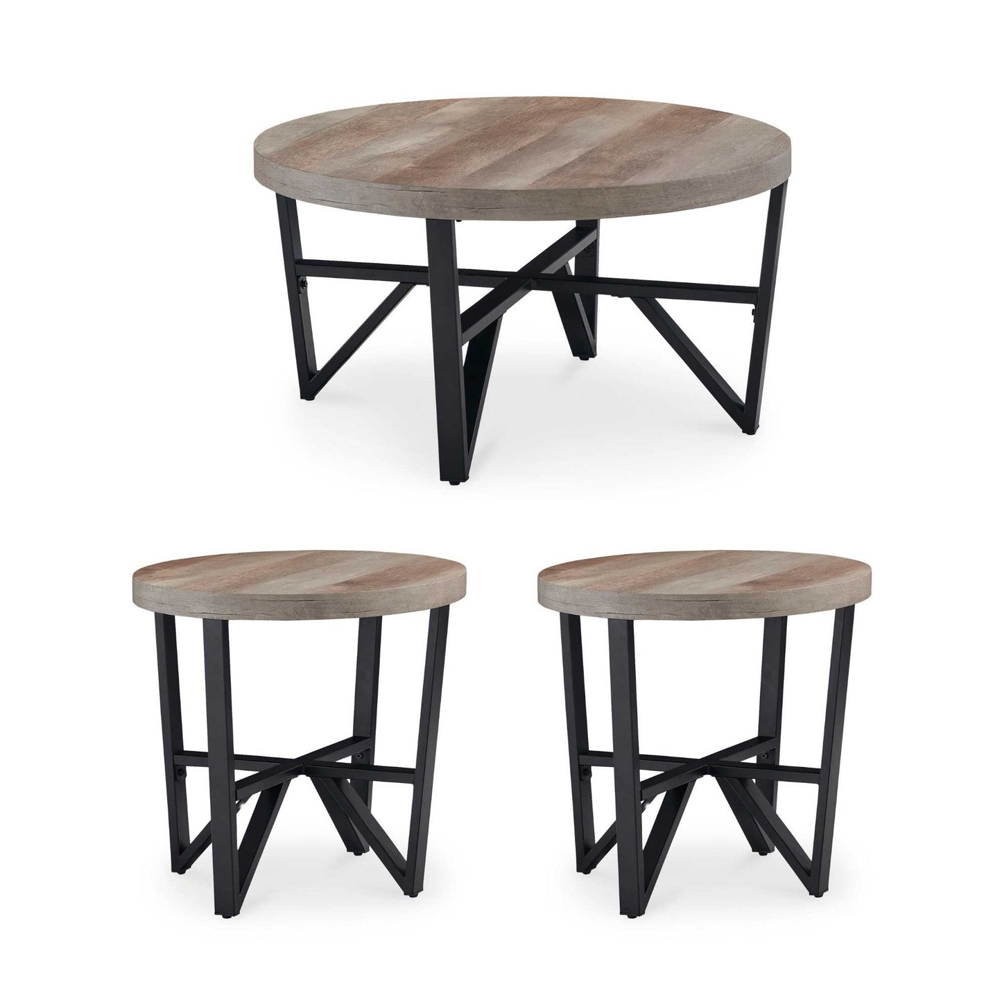 Kidman 3-Piece Round Coffee Table Set