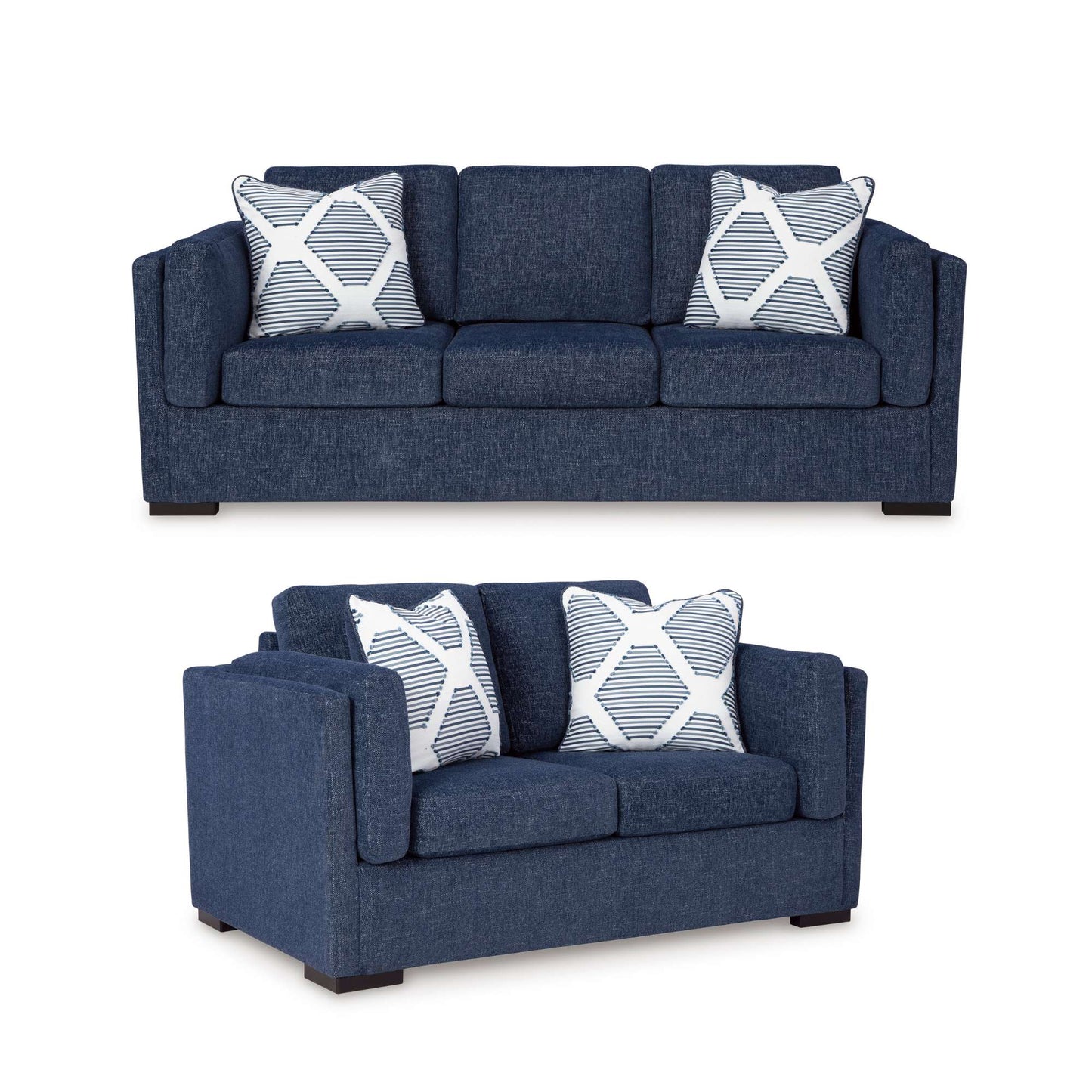 Liviana Navy Sofa and Loveseat Set