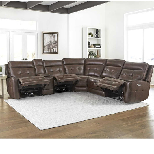 Lowery 6-Piece Power Reclining Sectional with Power Adjustable Headrests