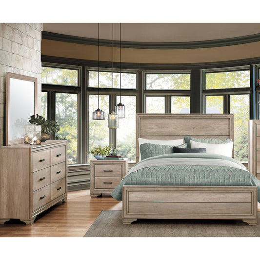 Shonay in natural veneer bedroom set in bedroom setting